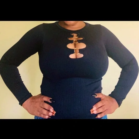 Tops Gold Oring Long Sleeve Top Poshmark